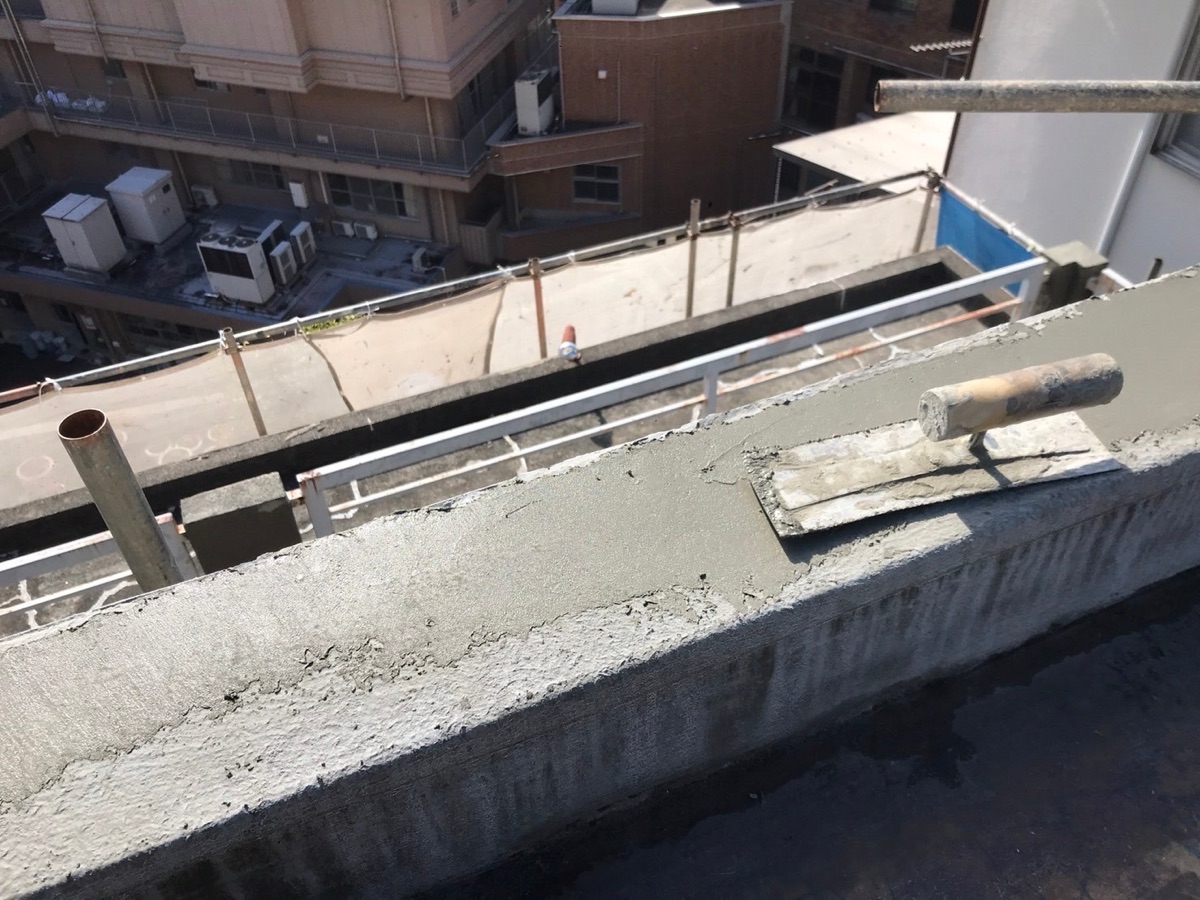 屋上防水（立ち上がり左官工事）