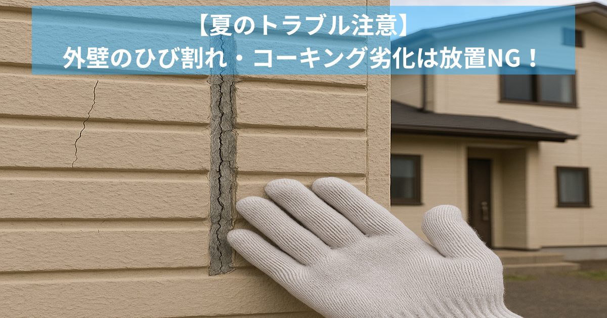 【夏のトラブル注意】外壁のひび割れ・コーキング劣化は放置NG！