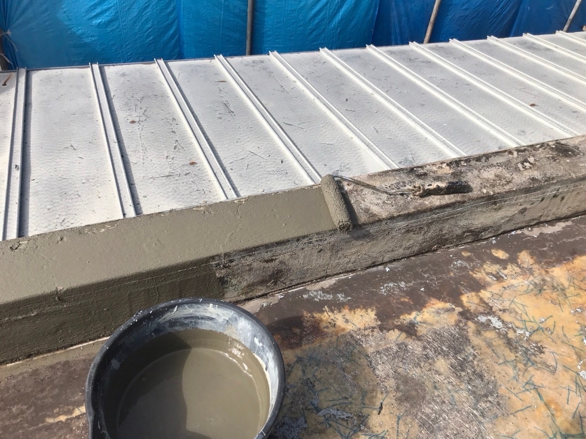 屋上防水（立ち上がり左官工事）